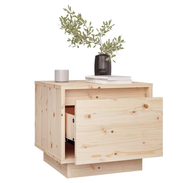 vidaXL خزانات جانب السرير 2 ق 35×34×32 سم خشب صنوبر صلب