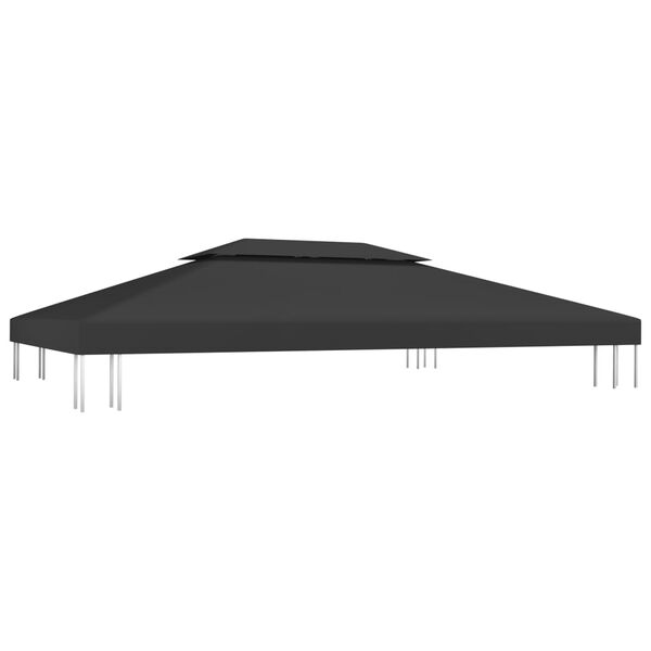 vidaXL غطاء جازيبو علوي ذو طبقتين 310 جرام/م² 4×3 م أسود