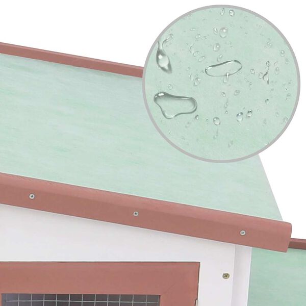 vidaXL قفص أرانب خارجي كبير بني وأبيض 85x45x204 سم خشب