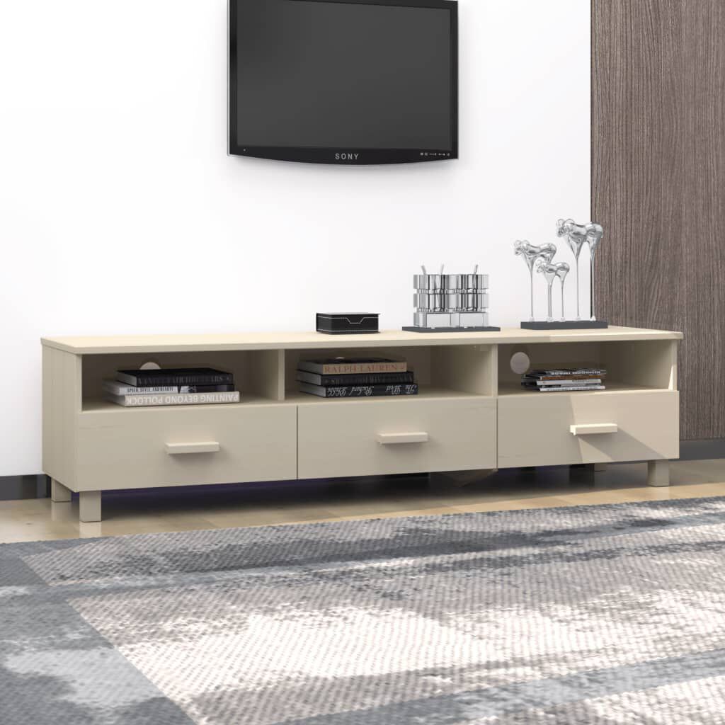 vidaXL خزانة تلفزيون بني عسلي 158×40×40 سم خشب صنوبر صلب