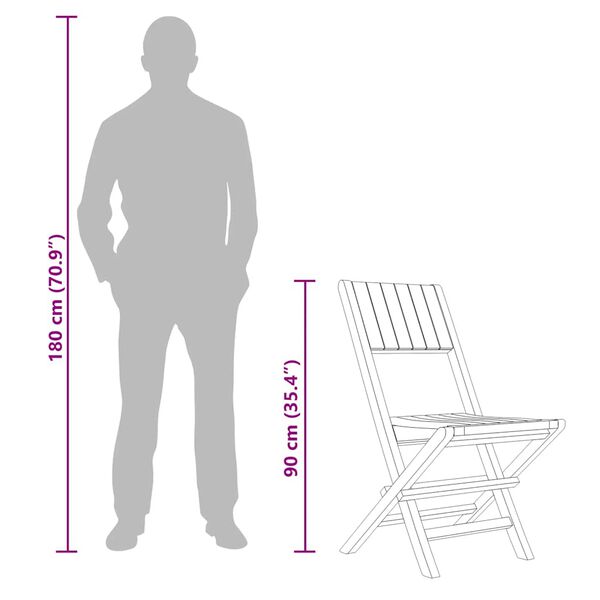 vidaXL كراسي حديقة قابلة للطي 6 ق 47x61x90 سم خشب ساج صلب