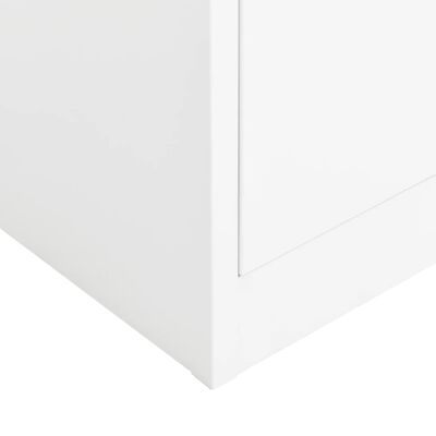 vidaXL خزانة قفل أبيض 90×40×180 سم فولاذ