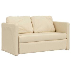 vidaXL سرير أريكة أرضي 2 في 1 لون كريمي 55x174x112 سم قماش