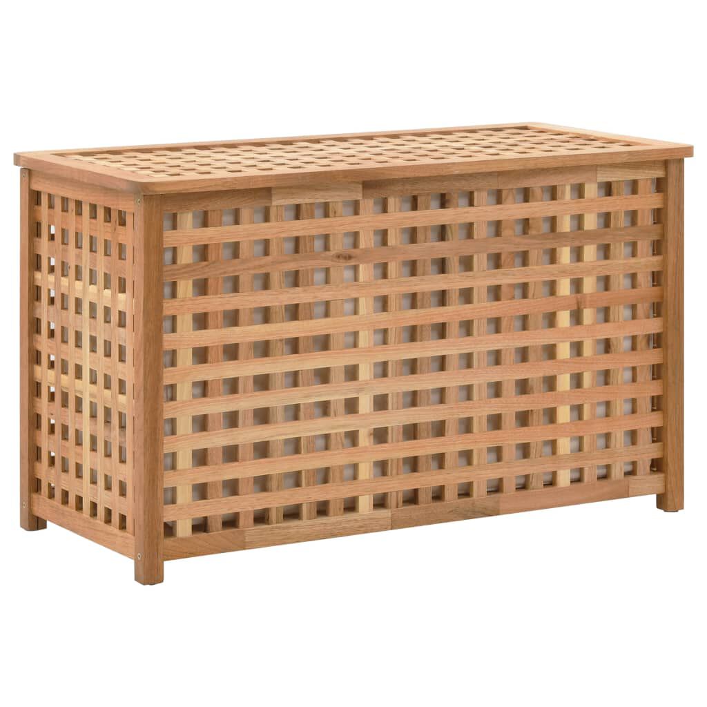 vidaXL صندوق غسيل 77.5×37.5×46.5 سم خشب جوز صلب