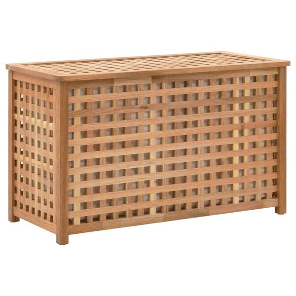 vidaXL صندوق غسيل 77.5×37.5×46.5 سم خشب جوز صلب