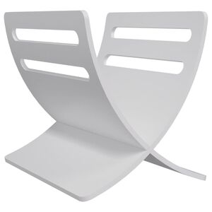 vidaXL رف مجلات خشبي قائم على الأرض لون أبيض