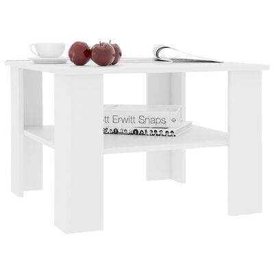 vidaXL طاولة قهوة أبيض 60×60×42 سم خشب مضغوط