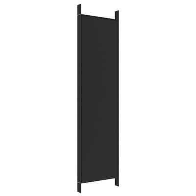 vidaXL مقسم غرفة 5-ألواح أسود 250×200 سم قماش