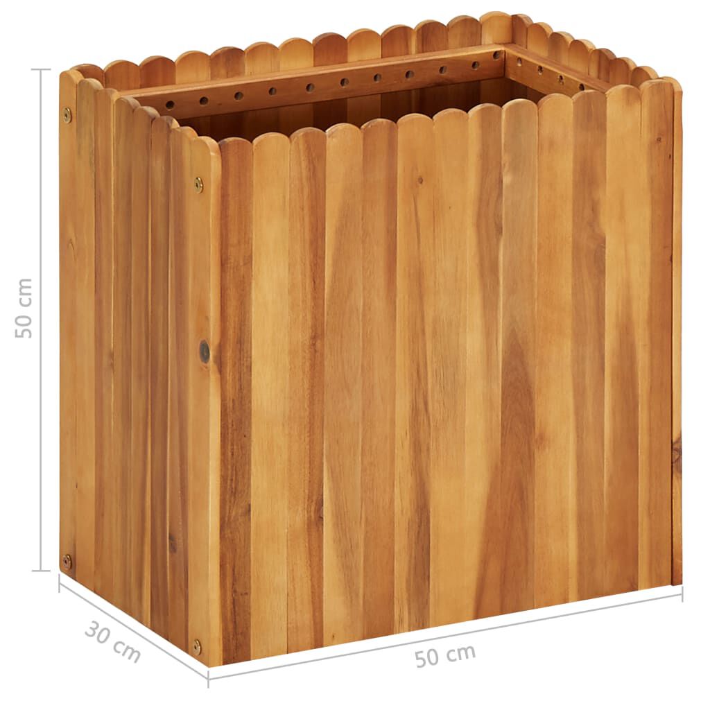 vidaXL حوض حديقة مرتفع 50×30×50 سم خشب أكاسيا صلب