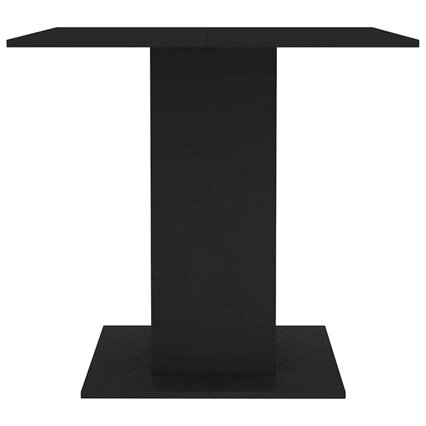 vidaXL طاولة طعام لون أسود 80×80×75 سم خشب صناعي