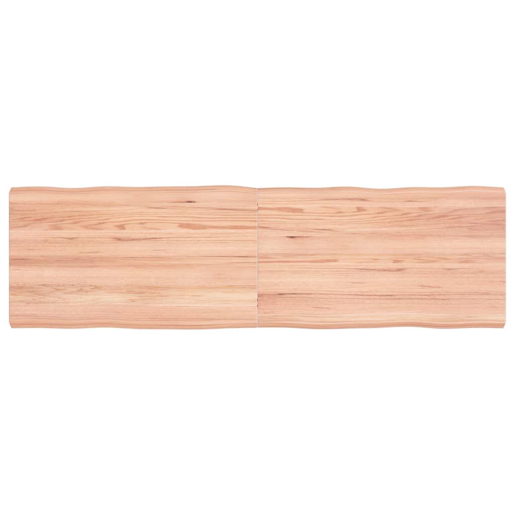 vidaXL سطح طاولة لون بني فاتح 140*40*(2-4) سم خشب صلب معالج وحواف خام