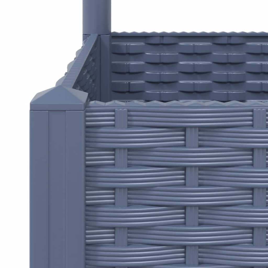 vidaXL حوض حديقة مع تعريشة أزرق رمادي 40×40×136 سم PP