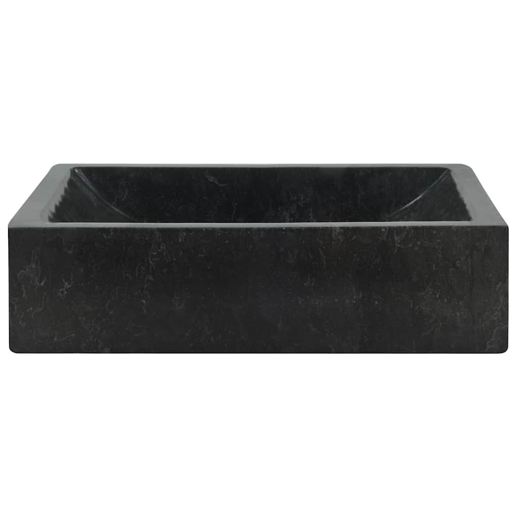vidaXL حوض 45×30×12 سم رخام أسود