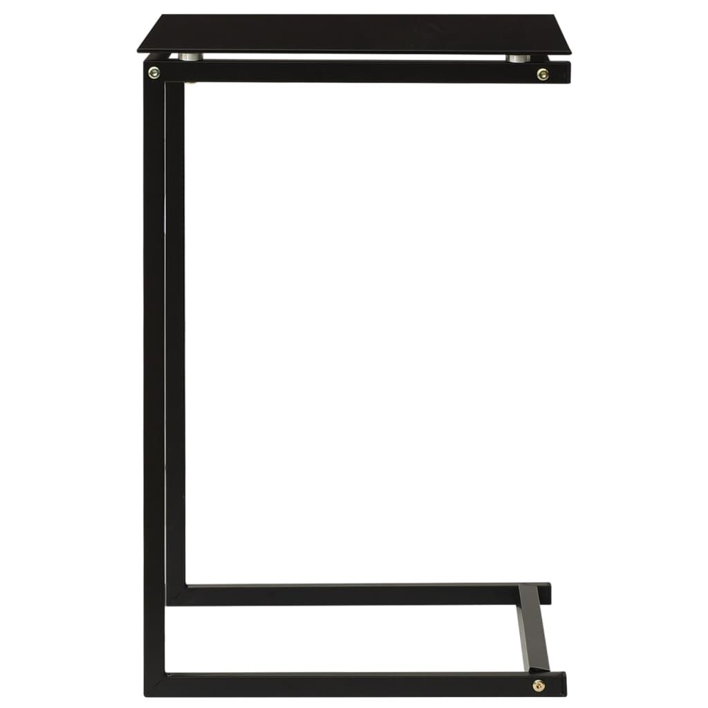 vidaXL طاولة جانبية أسود 45×50×45 سم زجاج مقسّى