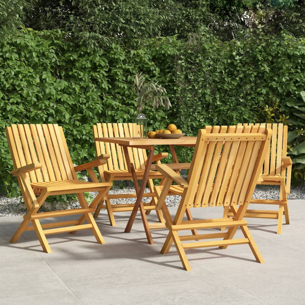 vidaXL كراسي حديقة قابلة للطي 4 ق 61x67x90 سم خشب ساج صلب