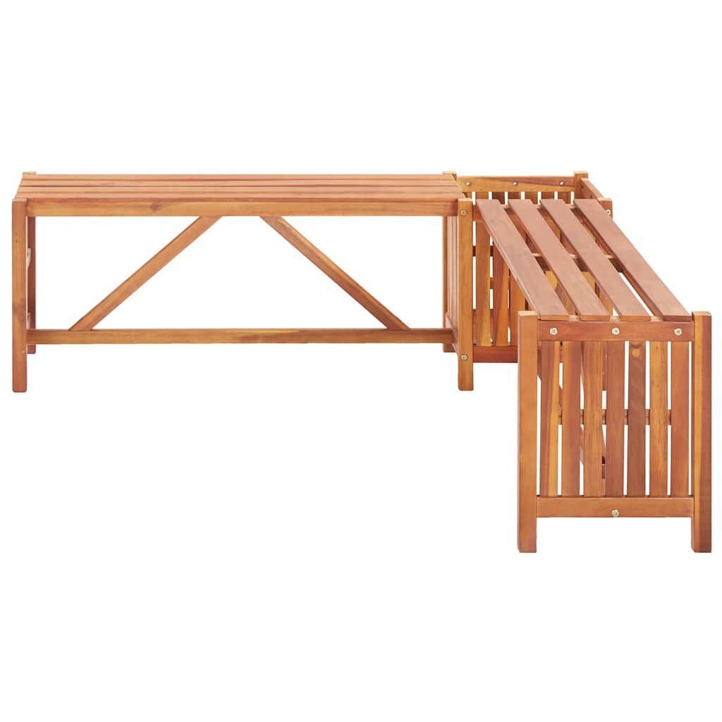vidaXL مقعد زاوية حديقة مع حوض زرع 117×117×40 سم خشب سنط صلب