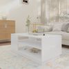 vidaXL طاولة قهوة أبيض شديد اللمعان 102x55x43 سم خشب صناعي