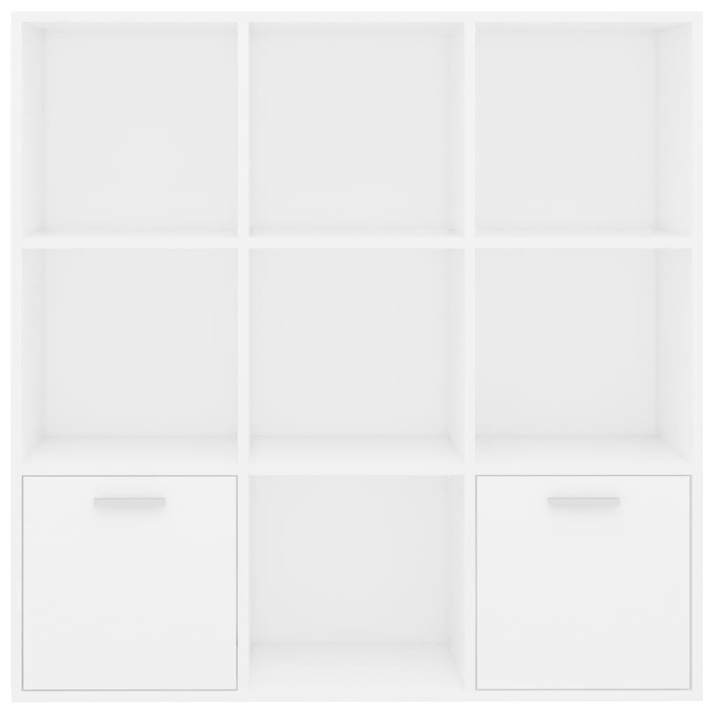 vidaXL خزانة كتب لون أبيض 98×30×98 سم خشب صناعي