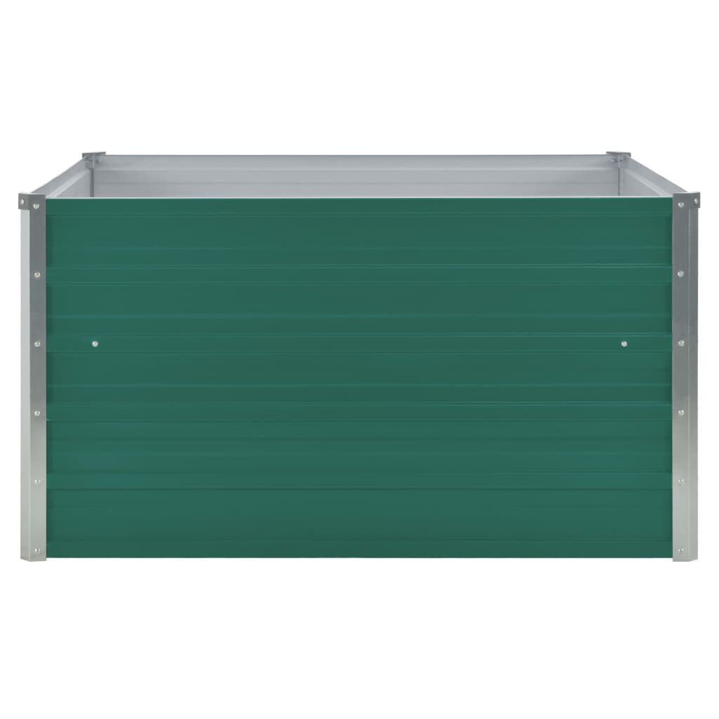 vidaXL حوض حديقة مرتفع 100×100×45 سم فولاذ مجلفن أخضر
