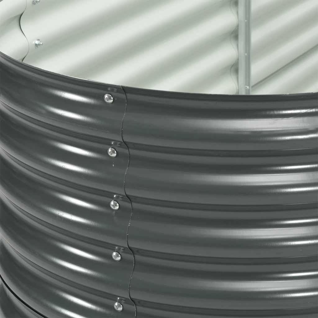 vidaXL حوض حديقة مرتفع 400×80×81 سم فولاذ مجلفن رمادي