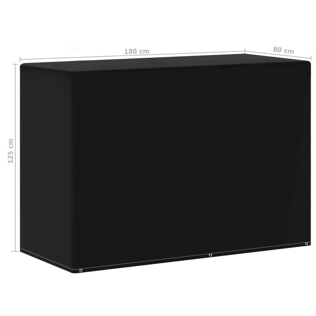 vidaXL غطاء أثاث حديقة بـ 6 فتحات تثبيت لشواية الغاز 125x80x180 سم