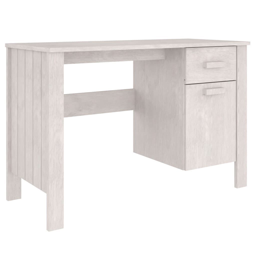vidaXL مكتب أبيض 113×50×75 سم خشب صنوبر صلب