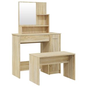 VidaXL طقم طاولة تسريحة سونوما أوك 136x35x86.5 سم