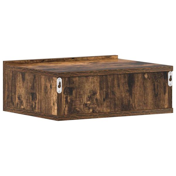 vidaXL مناضد سرير عائمة 2 ق أوك دخاني 40×30×15 سم خشب صناعي