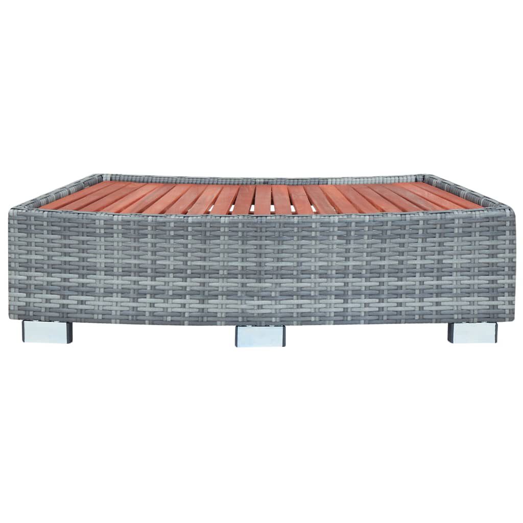 vidaXL سلم حمام سبا رمادي بولي روطان 92×45×25 سم
