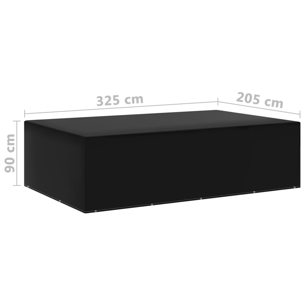 vidaXL أغطية أثاث حديقة 2 ق 12 فتحة تثبيت 325×205×90 سم