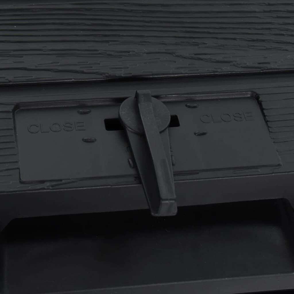 vidaXL صندوق حديقة كمبوستر أسود 280 لتر بولي بروبلين