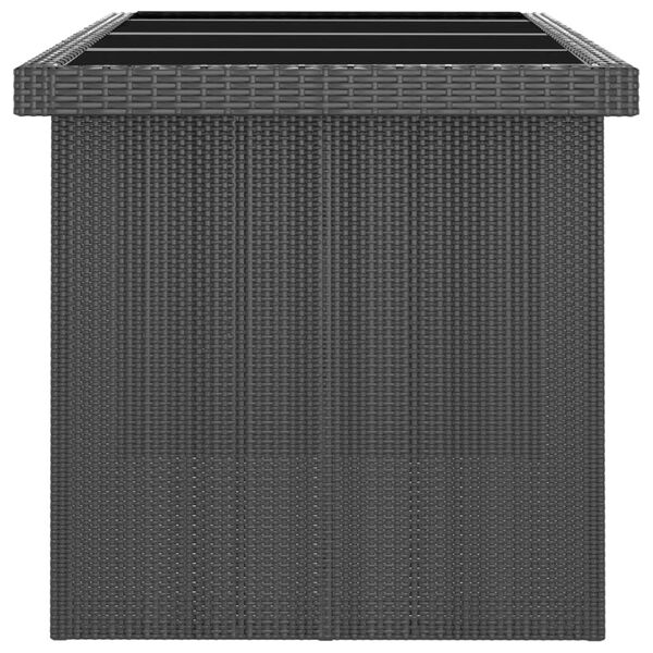 vidaXL طقم سفرة خارجي 11 ق مع وسائد بولي روطان أسود