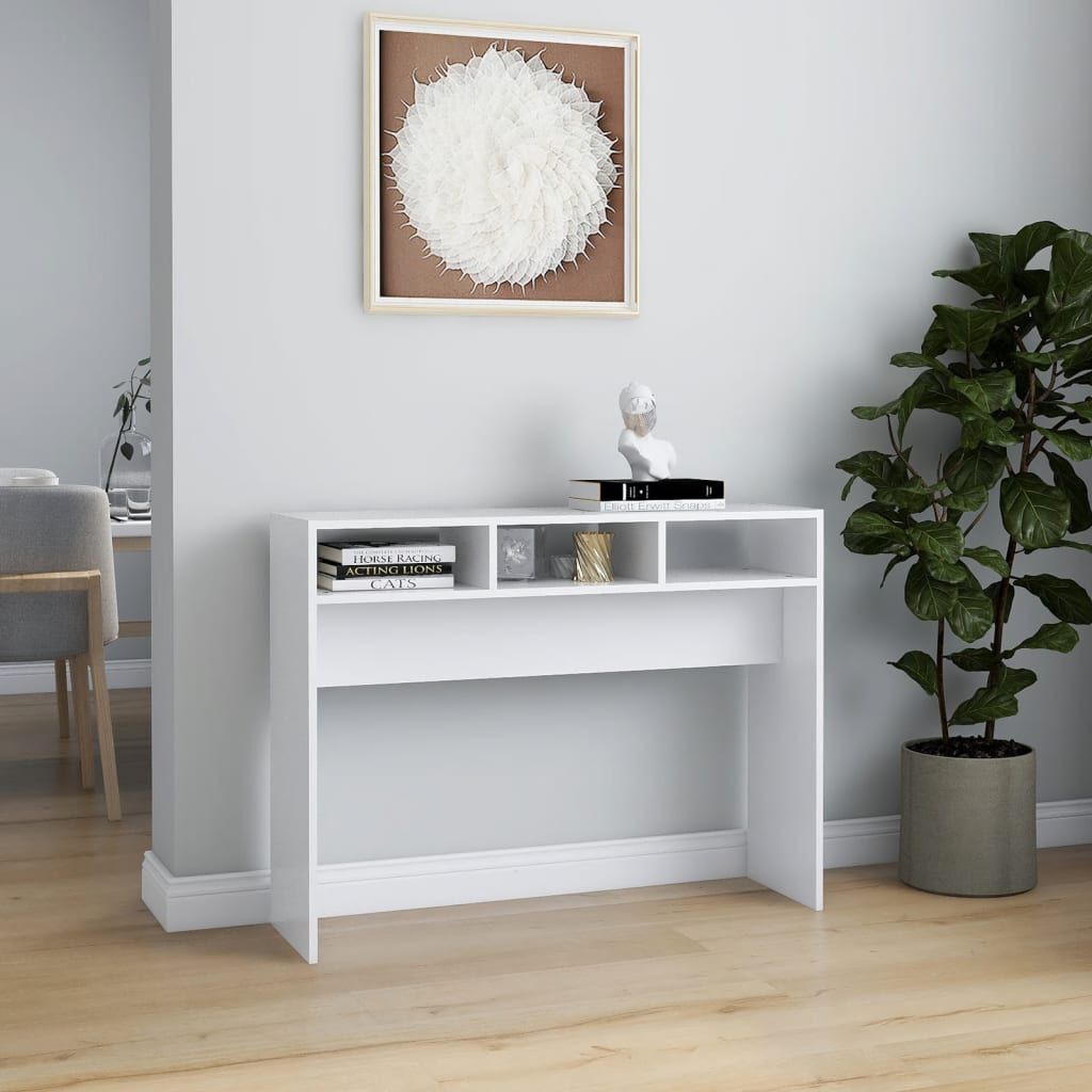 vidaXL طاولة كونسول أبيض 105×30×80 سم خشب صناعي