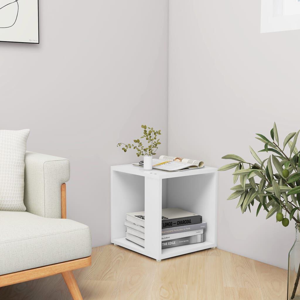 vidaXL طاولة جانبية أبيض 33×33×34.5 سم خشب صناعي