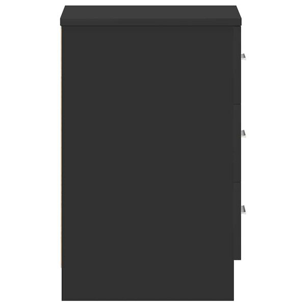 vidaXL خزانات جانب السرير 2 ق لون أسود 38×35×56 سم خشب صناعي