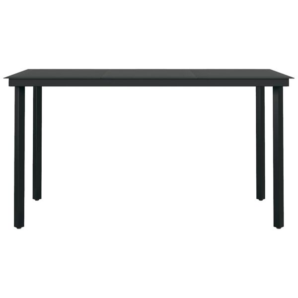 vidaXL عدد 5 قطع طقم سفرة حديقة أسود