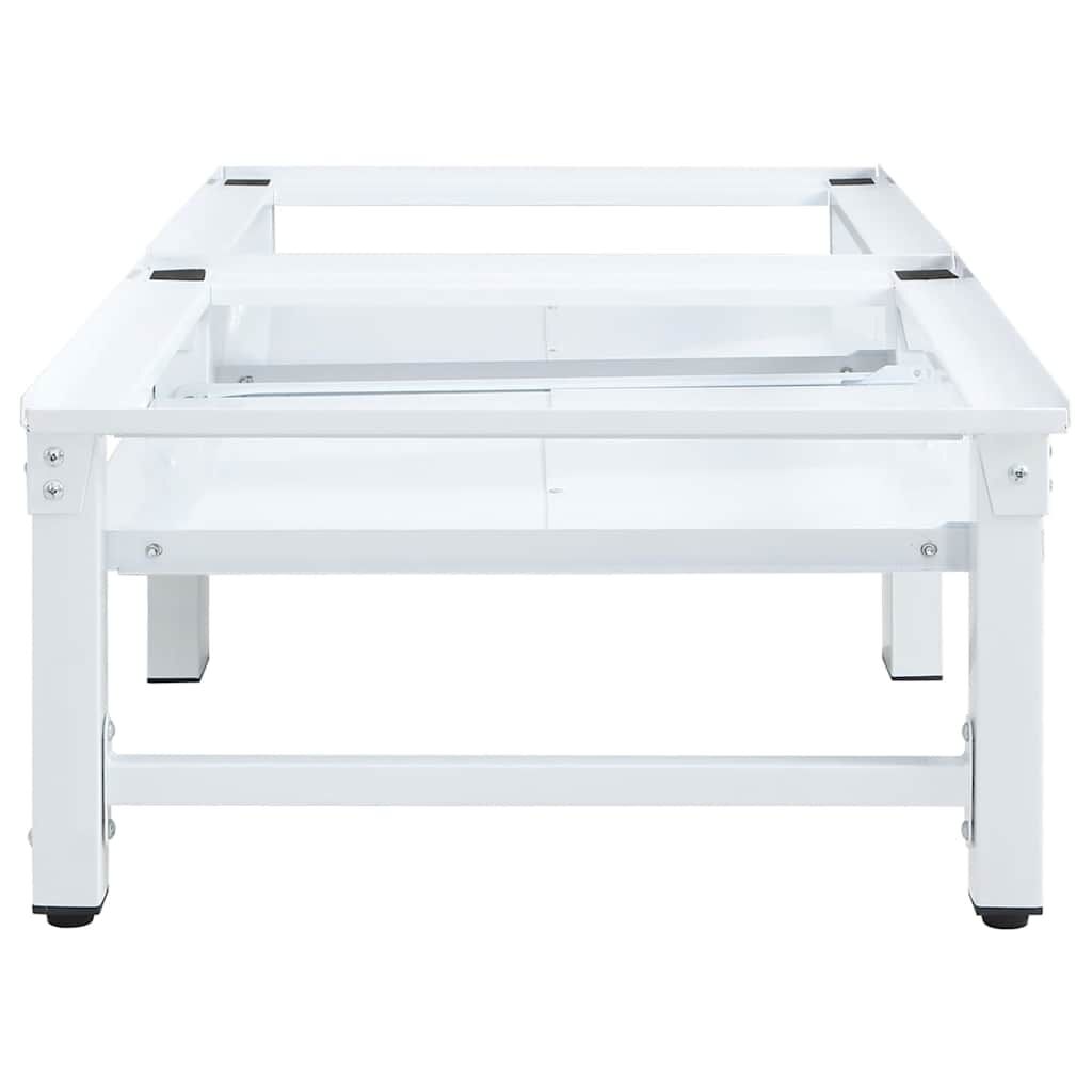 vidaXL قاعدة آلة الغسيل والتجفيف مع أرفف قابلة للسحب أبيض