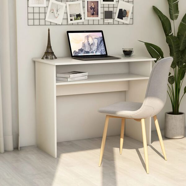 vidaXL مكتب لون أبيض 90×50×74 سم خشب صناعي