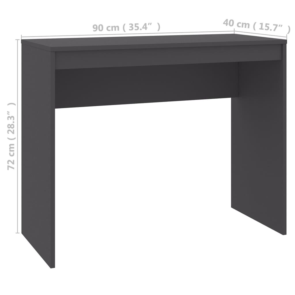 vidaXL مكتب رمادي 90×40×72 سم خشب مضغوط