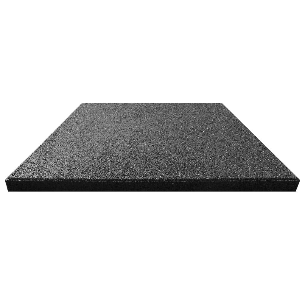 vidaXL بلاط الحماية من السقوط 12 ق مطاط 50×50×3 أسود (2×91785)