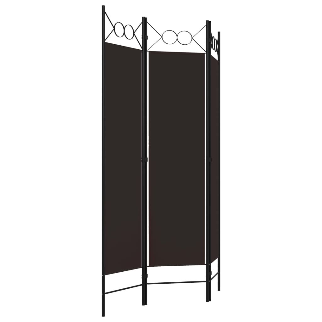 vidaXL مقسم غرفة 3 ألواح بني 120×180 سم