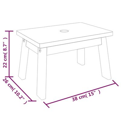 vidaXL مسند منخفض 22x26x38 سم خشب أكاسيا صلب