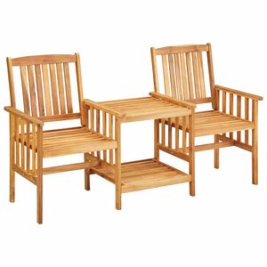 vidaXL كراسي حديقة مع طاولة شاي 159&times;61&times;92 سم خشب سنط صلب