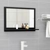 vidaXL مرآة حمام لون أسود 60×10.5×37 سم خشب صناعي