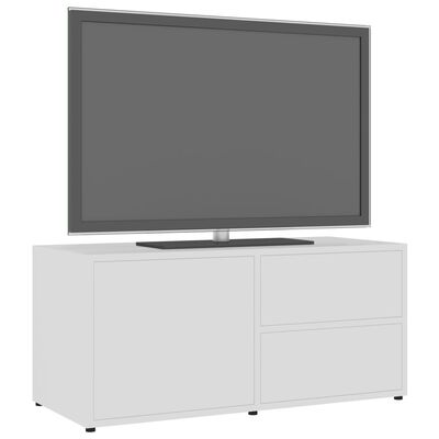 vidaXL خزانة تلفزيون أبيض 80×34×36 سم خشب مضغوط