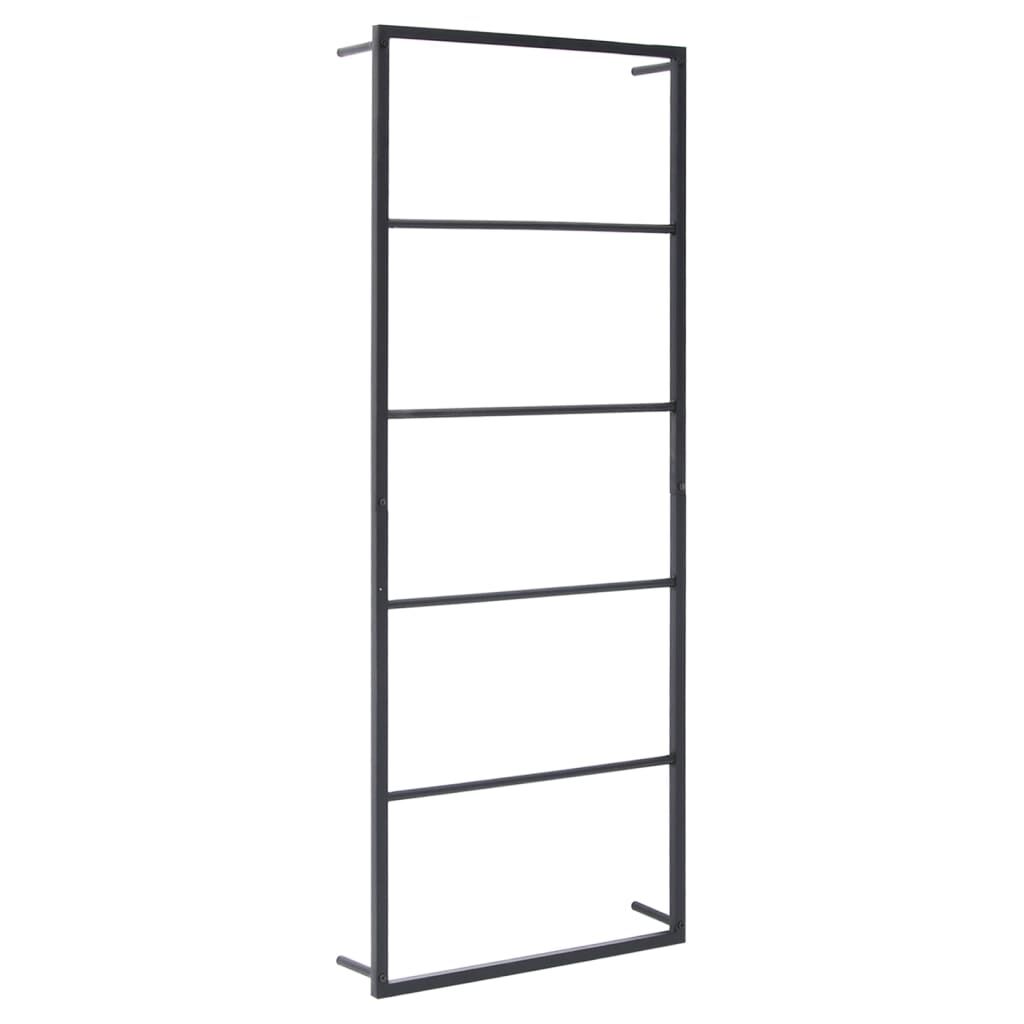 vidaXL حامل مناشف أسود 45×10×115 سم فولاذ