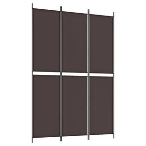 vidaXL مقسم غرفة 3-ألواح بني 150&times;220 سم قماش