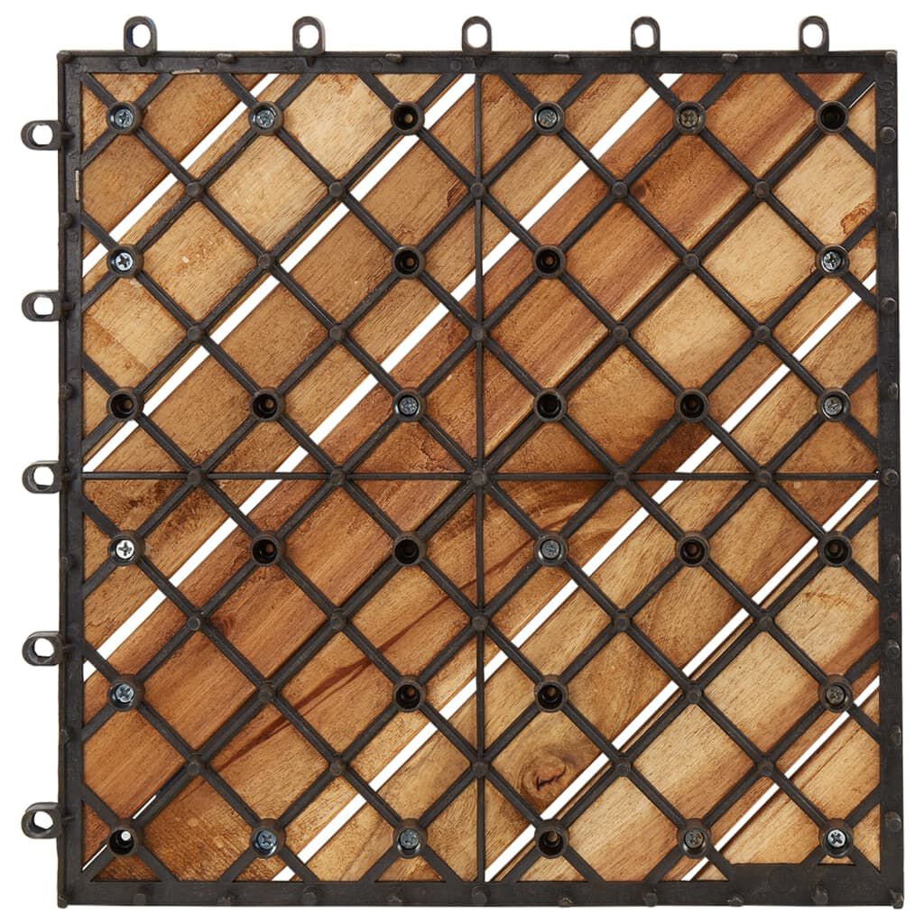 vidaXL بلاط أرضية 10 قطع 30×30 سم خشب أكاسيا صلب