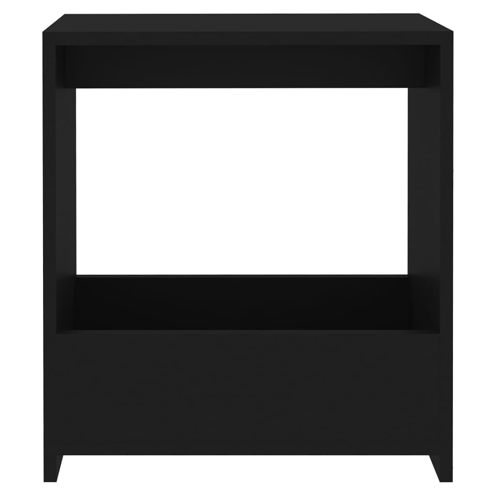 vidaXL طاولة جانبية أسود 50×26×50 سم خشب صناعي