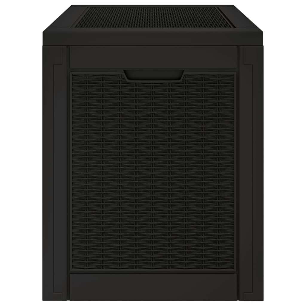 vidaXL صندوق تخزين للحديقة لون أسود 53x43x55,5 سم بولي بروبيلين